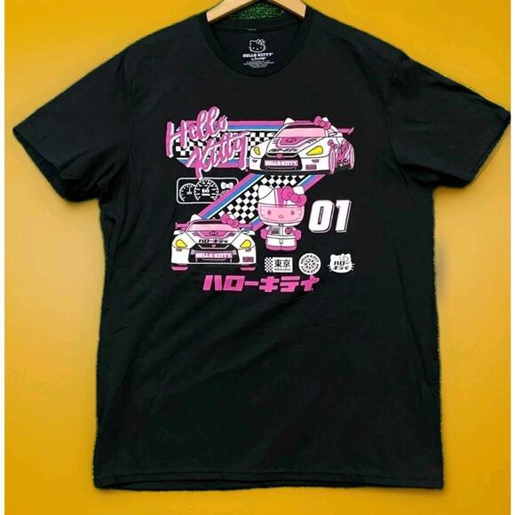 Hello Kitty Racing Tokyo Speed Top Men Large New A130 Excellent Pink Racer - Picture 1 of 5